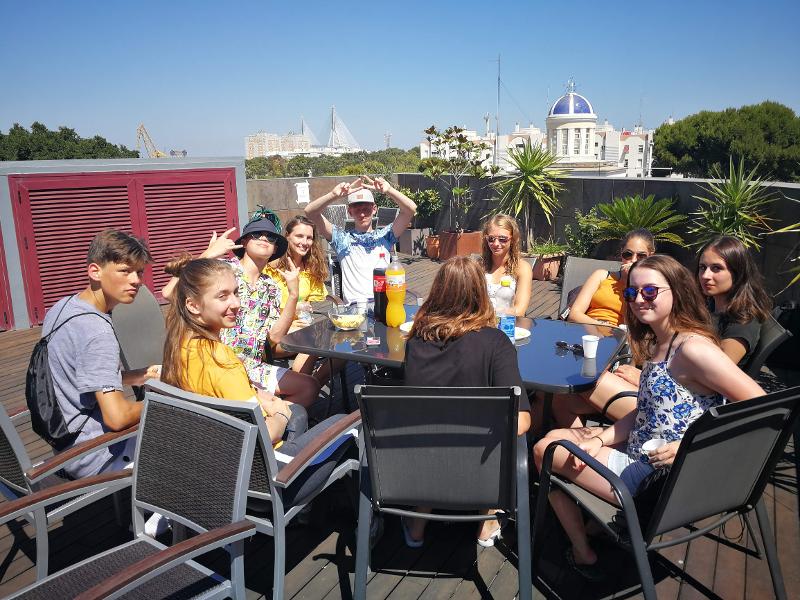 lunchpauze na de taalcursus Spaans Spanje