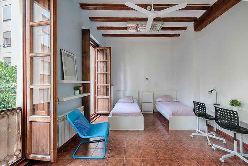 Slaapkamer in residentie tijdens jongeren vakantie spanje