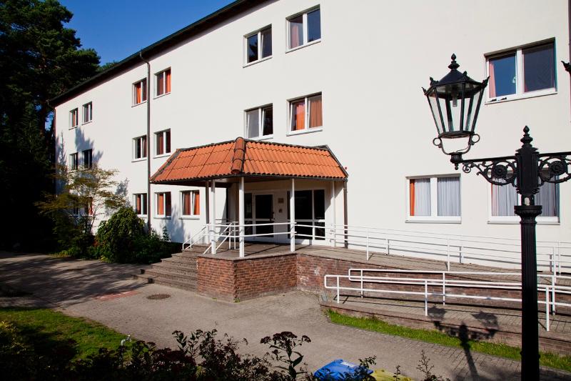 Buitenkant van watersport centre tijdens taalreis Duitsland