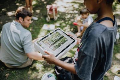Foto bewerken op kamp 